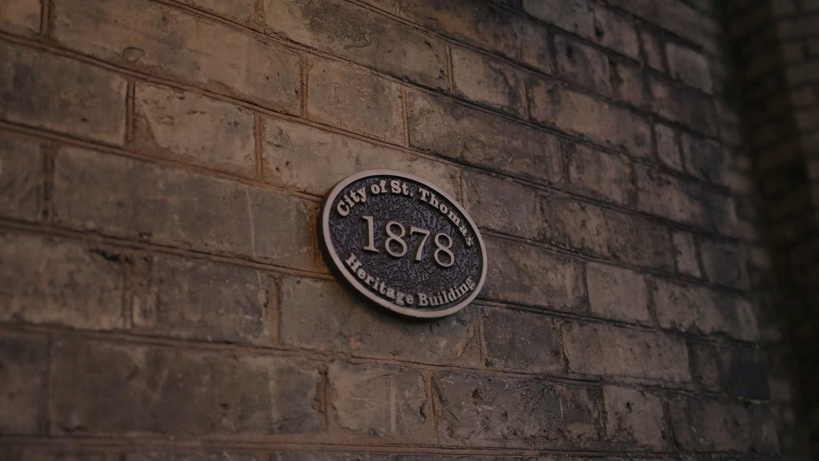 The City of St. Thomas heritage building plaque on Inverlorne, dated 1878